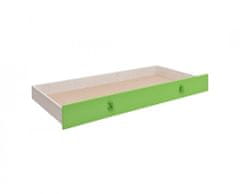 Matis Dětská zásuvka pod postel Numero - dub bílý/zelená