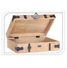 Excellent Houseware Dekorativní krabičky KUFŘÍK, mangové dřevo, 2 ks