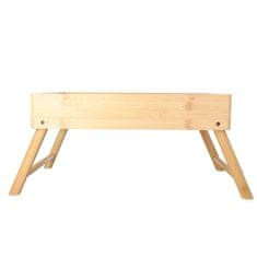 Homla BAMBOU Snídaňový stůl bambusový černý 57x33 cm