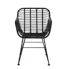 Homla JARDIN Židle s výpletem černá 57x62x81 cm