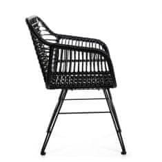 Homla JARDIN Židle s výpletem černá 57x62x81 cm