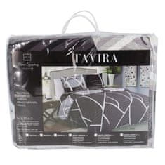 Euromat Dekorační přehoz na postel TAVIRA 220x240 fialová černá bílá šedé pruhy