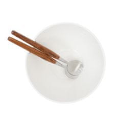 Homla MOOKA Keramická mísa na salát s nádobím bílá 24 cm