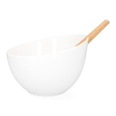 Homla MOOKA Keramická mísa na salát s nádobím bílá 24 cm