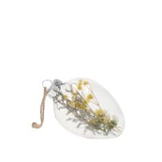 Homla NEVES Přívěsek Sušené květiny ve skleněném vajíčku 6x9 cm