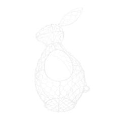 Homla HASELE košík na zajíce bílý 16x33 cm