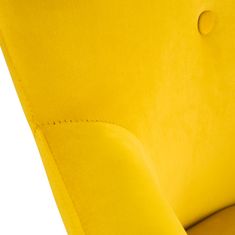Sametové křeslo MOSS žluté 70x95 cm