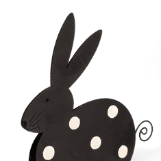 Homla JINGA kovová dekorace králíka černobílá 13x13 cm
