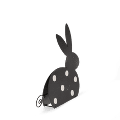 Homla JINGA kovová dekorace králíka černobílá 13x13 cm