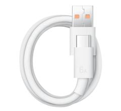 MobilPouzdra.cz Data kabel Huawei USB-C, 6A, 66W, super charger, 1m, bílá