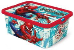 MARVEL Plastový úložný box na hračky s víkem - Spiderman