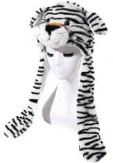 GADGET Plyšová čepice s pohyblivýma ušima - Bílý tygr 