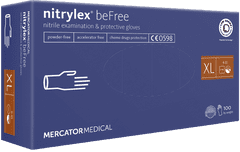 MERCATOR MEDICAL NITRYLEX BEFREE Jednorázové nitrilové zdravotnické rukavice 100 ks velikost XL