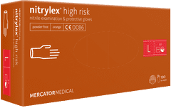 MERCATOR MEDICAL NITRYLEX high risk Jednorázové nitrilové zdravotnické rukavice 100 ks velikost L