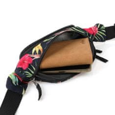ZAGATTO Dámská sportovní ledvinka s pestrobarevným květinovým vzorem, prostorná taška s nastavitelným popruhem, bederní taška, dvoukomorová ledvinka, 13x37x9, ZG642