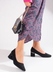Vinceza Trendy dámské černé lodičky na širokém podpatku + Ponožky Gatta Calzino Strech, černé, 37