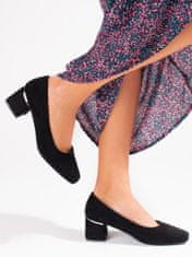 Vinceza Trendy dámské černé lodičky na širokém podpatku + Ponožky Gatta Calzino Strech, černé, 37
