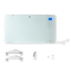 Nedis SmartLife chytrý WiFi skleněný konvekční přímotop, LCD displej, 2000 W, bílá (WIFIHTPL20FWT)