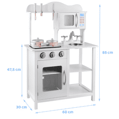 BB-Shop Bílá dřevěná kuchyňka pro děti indukce