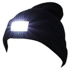 Northix Čepice s LED lampou - černá 
