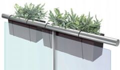 Prosperplast RATO DRC400W balkonový květináč s háčky | Umber