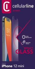 CellularLine Ochranné tvrzené sklo Second Glass Ultra pro Apple iPhone 12 mini