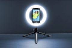 CellularLine Tripod Selfie Ring s LED osvětlením pro selfie fotky a videa, černý