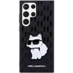 Karl Lagerfeld KLHCS23LSAKLHCPK hard silikonové pouzdro Samsung Galaxy S23 ULTRA 5G black Saffiano Monogram Choupette