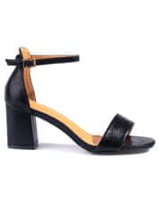 Vinceza Trendy dámské černé sandály na širokém podpatku + Ponožky Gatta Calzino Strech, černé, 39