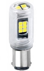 Rabel LED autožárovka BA15S 16 smd 3030 P21W bílá s čočkou