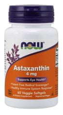 NOW Foods Astaxanthin, Přírodní Astaxantin, 4 mg, 60 vegetariánských kapslí
