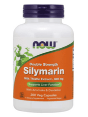 NOW Foods Double Strength Silymarin milk thistle extract (extrakt z ostropestřce s artyčokem a pampeliškou), 300 mg, 200 rostlinných kapslí