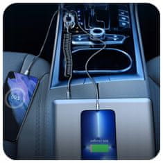 Joyroom Nabíječka do auta Lightning 1,5m 45 W, 3 v 1 s kabelem Lightning USB USB-C PD černá