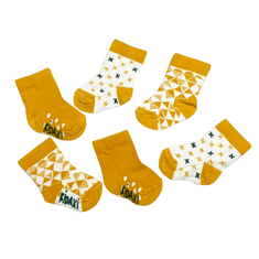 Kidaxi Kojenecké ponožky neutrální barvy ze 100% bavlny, 3ks v balení,