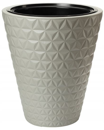 Form-Plastic Kulatý květináč průměr 40 s vložkou | Platina