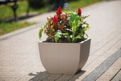 Form-Plastic Dvoubarevný čtvercový květináč Muna 40 | Bílá+beton