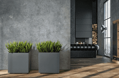 Prosperplast Čtvercový květináč KARO ECO 400 beton | Černá