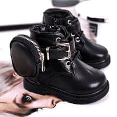 Zimní boty s taškou černé Twinkle velikost 19