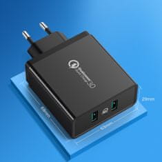 Ugreen CD161 síťová nabíječka 2x USB 36W QC, černá