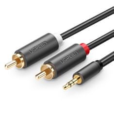 Ugreen AV102 audio kabel 3.5mm mini jack / 2RCA 1.5m, černý