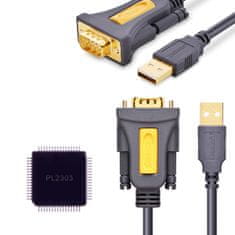 Ugreen CR104 kabel USB / DB9 RS-232 1.5m, šedý