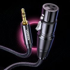 Ugreen AV182 audio kabel 3.5mm mini jack / XLR 1m, černý