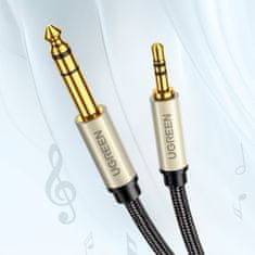 Ugreen audio kabel TRS 3.5mm jack / 6.35mm jack 1m, šedý