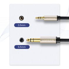 Ugreen audio kabel TRS 3.5mm jack / 6.35mm jack 1m, šedý