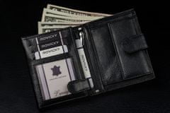 RONALDO Pánská velká kožená peněženka vertikální se zapínáním a RFID ochranou