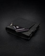 Rovicky Horizontální pánská peněženka s přihrádkou na zip, přírodní kůže, RFID Stop