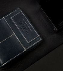 Always Wild Kožená hranatá pánská peněženka se zipem v retro stylu, RFID