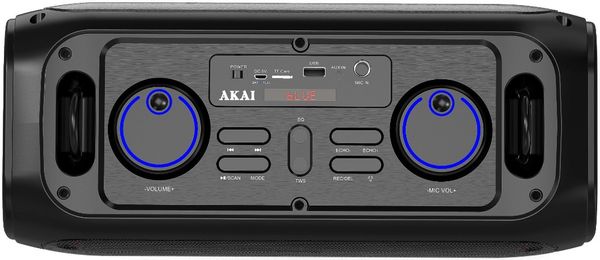 přenosný reproduktor akai ABTS-45 super zvuk Bluetooth usb aux vstup led světla karaoke funkce  fm tuner 45 w výkon led světelné diody