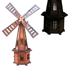Drew-Handel Dřevěný větrný mlýn na zahradu W71S/D 170cm LED
