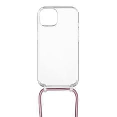 FIXED Pouzdro Pure Neck s růžovou šňůrkou na krk pro Apple iPhone 13 FIXPUN-723-PI - rozbaleno